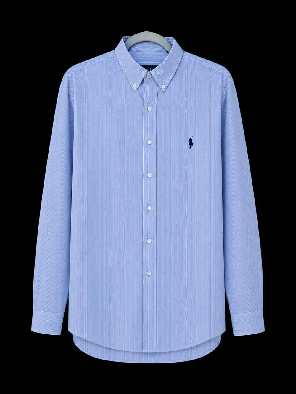 Ralph Lauren Blake Blue/White Striped Button-Down Cotton Shirt Men Size X-Large - Picture 2 of 16